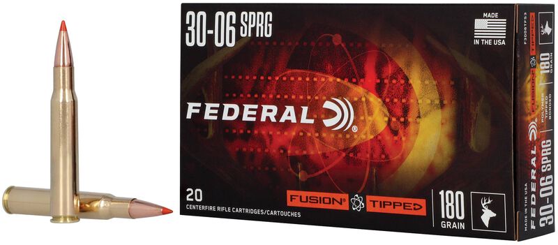 Fusion Tipped Rifle, 30-06 Springfield, 180 Grain, Fusion Tipped, 2725 fps